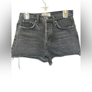 Reformation Black Dixie High Rise Denim Shorts